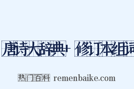 唐诗大辞典+修订本组词是什么意思的图片